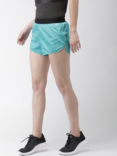 

Mast & Harbour Women Turquoise Blue Solid Regular Fit Sports Shorts