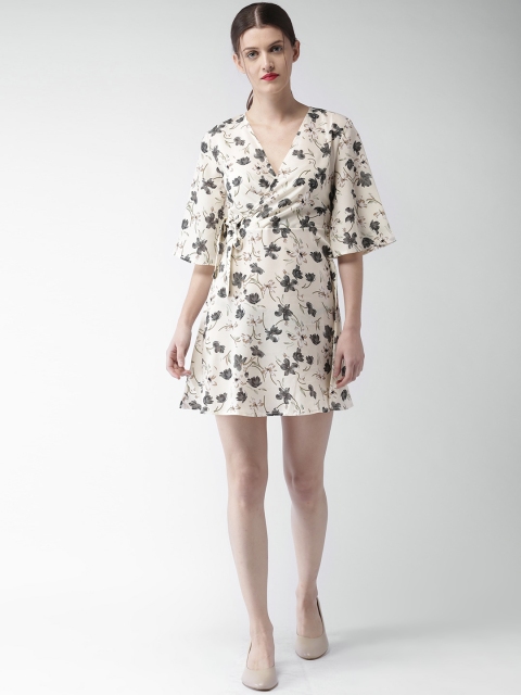 

Mast & Harbour Women Cream-Coloured Printed A-Line Dress