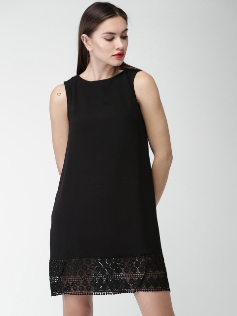 

Mast & Harbour Women Black Solid A-Line Dress