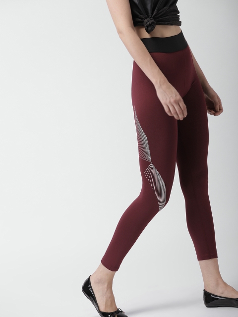 

Mast & Harbour Women Burgundy Printed Tights
