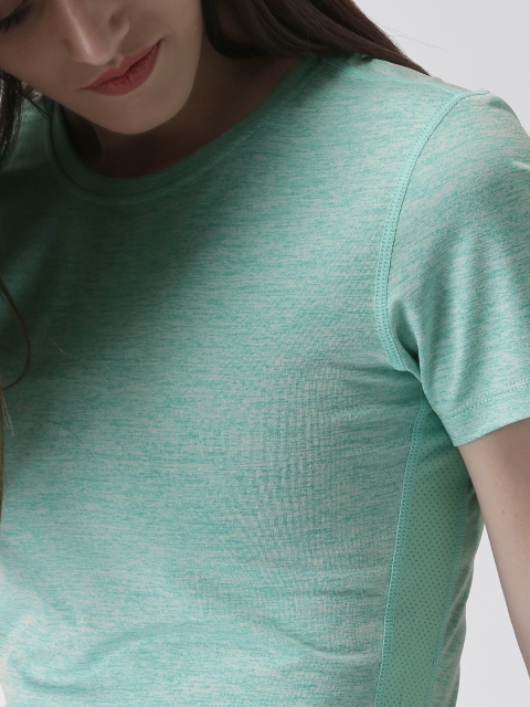 

Mast & Harbour Women Green Solid Round Neck T-shirt