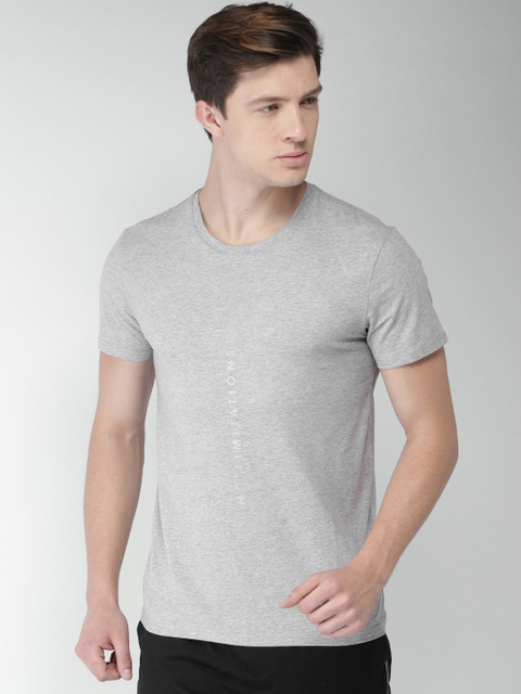 

Mast & Harbour Men Grey Printed Round Neck T-shirt