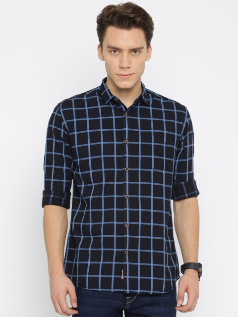 

Nature Casuals Men Black & Blue Checked Casual Shirt