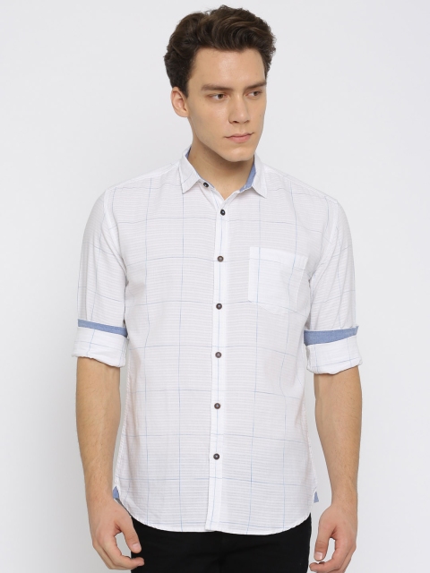 

Nature Casuals Men White & Blue Checked Casual Shirt