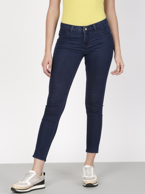 

ether Women Blue Super Skinny Fit Mid-Rise Clean Look Stretchable Jeggings
