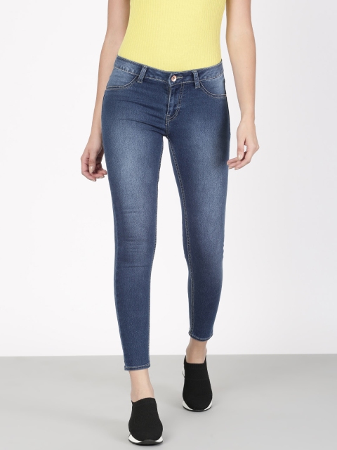 

ether Women Blue Super Skinny Fit Mid-Rise Clean Look Stretchable Jeggings