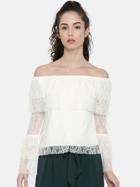 

ONLY Women White Solid Top, Off white