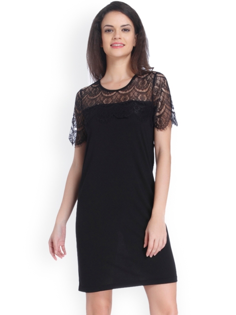 

ONLY Women Black Solid A-Line Dress