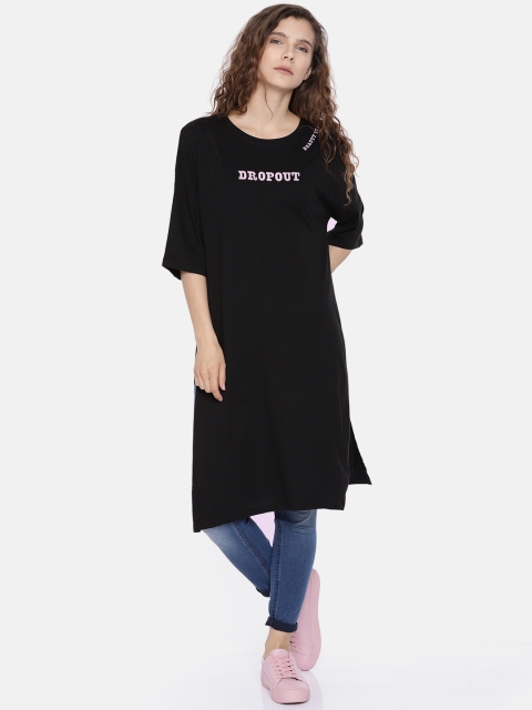 

ONLY Women Black Solid Longline Top