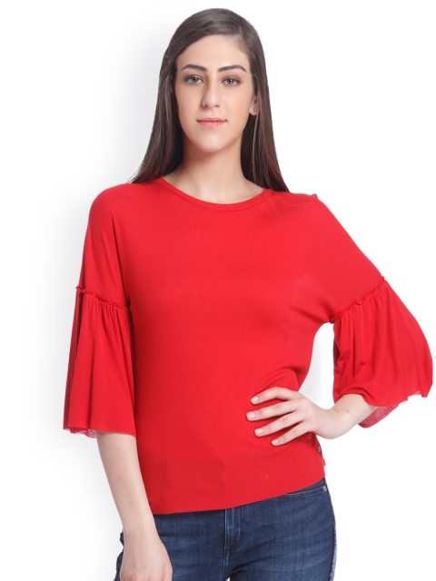 

ONLY Women Red Solid Top