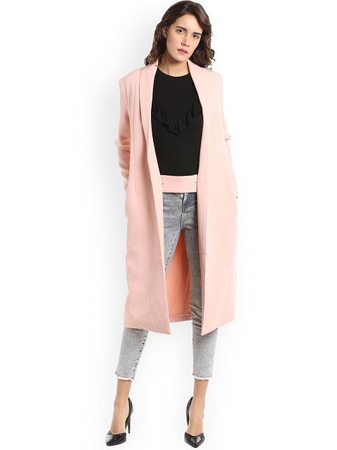 

Vero Moda Women Peach-Coloured Solid Open Front Longline Jacket