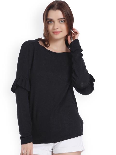 

Vero Moda Women Black Solid Pullover