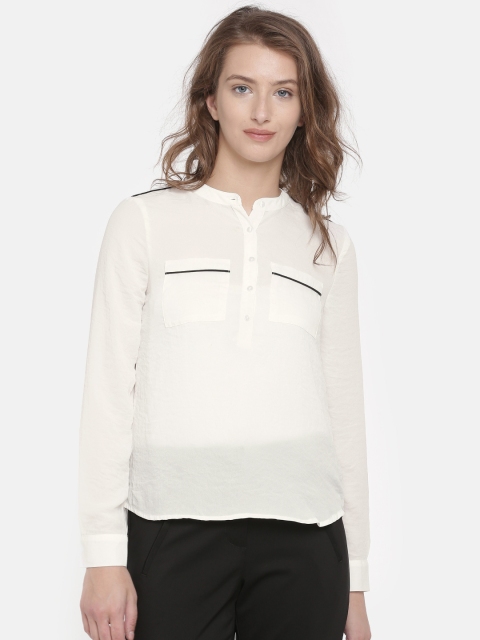 

Vero Moda Women White Solid Shirt Style Top