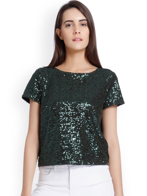 

Vero Moda Women Green Embellished Top