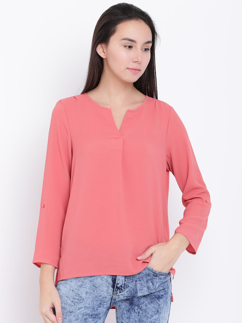 

Vero Moda Women Coral Pink Solid Top