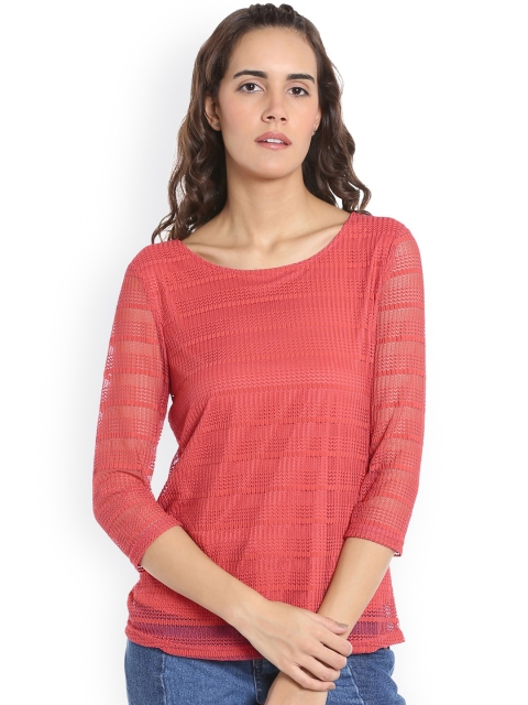 

Vero Moda Women Red Self-Design Top