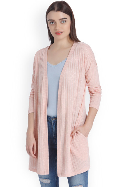 

Vero Moda Pink Striped Open Front Shrug