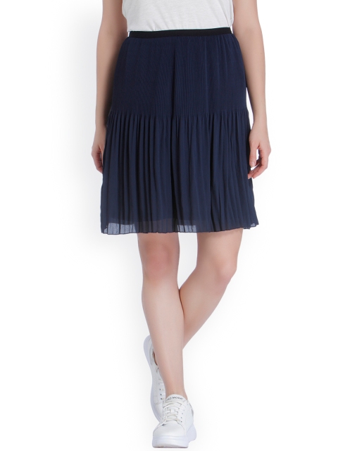 

Vero Moda Navy Acordian Pleated A-Line Skirt, Navy blue