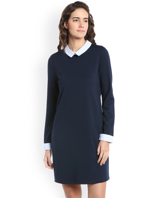 

Vero Moda Women Navy Blue Solid A-Line Dress