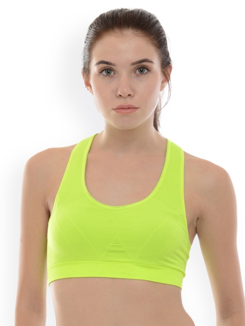 

Da Intimo Fluorescent Green Solid Non-Wired Lightly Padded Sports Bra DIX-88
