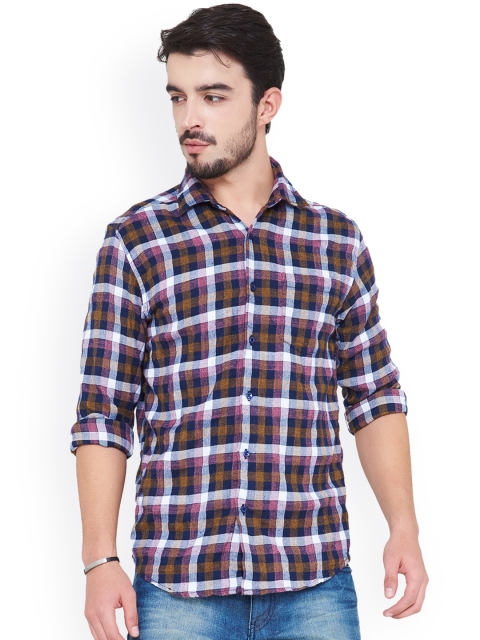 

IVOC Men Purple & Blue Regular Fit Checked Casual Shirt