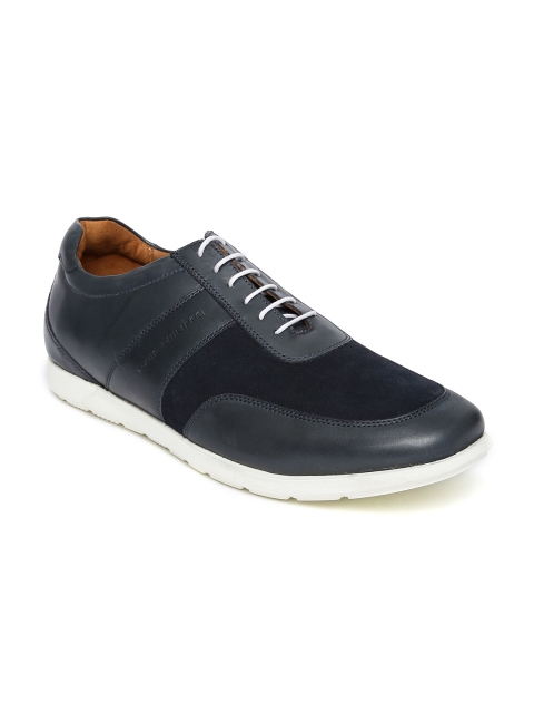 

Louis Philippe Men Navy Leather Sneakers, Navy blue
