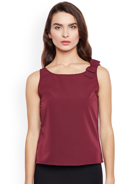 

Popnetic Women Burgundy Solid Top