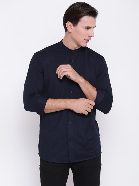 

Pepe Jeans Men Navy Blue Solid Casual Shirt