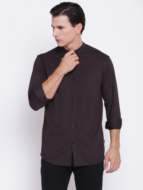 

Pepe Jeans Men Coffee Brown Solid Casual Shirt