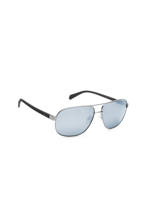 

Polaroid Men Polarised Mirrored Rectangle Sunglasses 2059/S R80 60EX, Grey