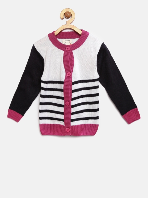 

Nauti Nati Girls Off-White & Navy Striped Cardigan