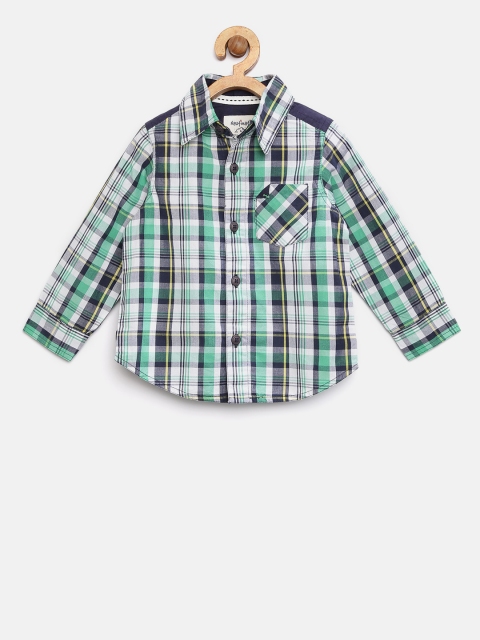 

Nauti Nati Boys Off-White & Green Checked Shirt