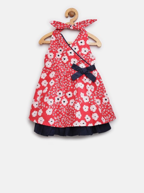 

Nauti Nati Girls Red Floral Print Fit and Flare Dress