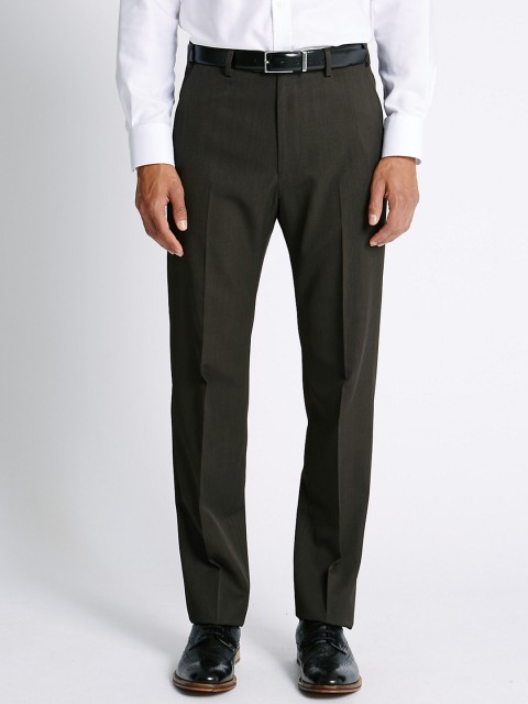 

Marks & Spencer Men Brown Regular Fit Solid Formal Trousers