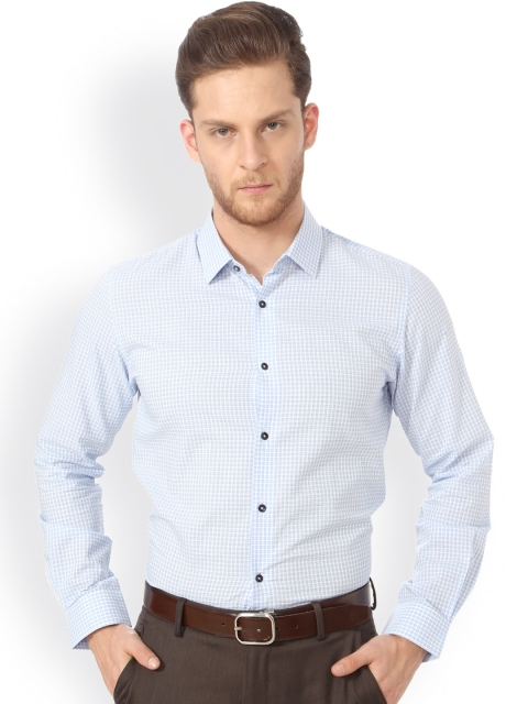 

Peter England Men Blue Slim Fit Checked Formal Shirt