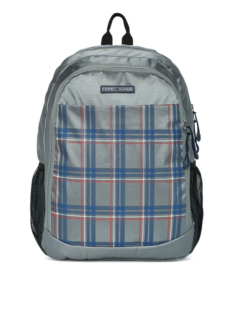 

Tommy Hilfiger Unisex Grey Checked Laptop Backpack
