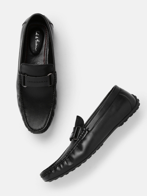 

Mast & Harbour Men Black Textured Loafers