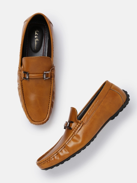 

Mast & Harbour Men Tan Brown Horsebit Loafers