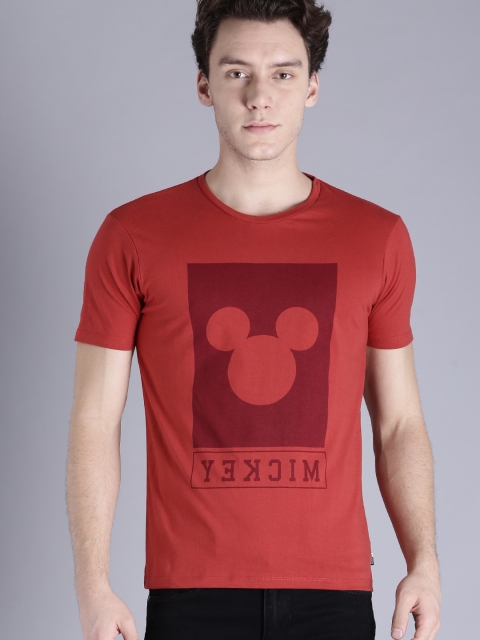 

Kook N Keech Disney Men Red Printed Round Neck T-shirt