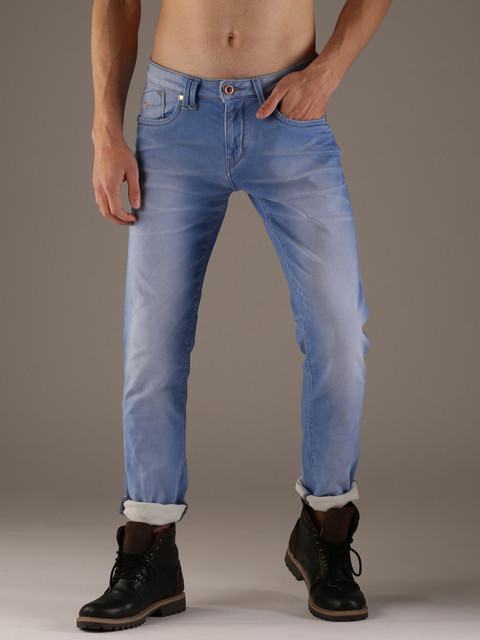 

Flying Machine Men Blue Michael Slim Fit Mid-Rise Clean Look Stretchable Jeans