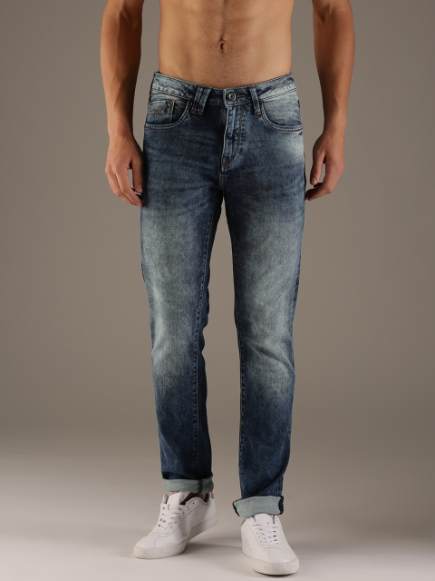 

Flying Machine Men Blue Michael Slim Fit Mid-Rise Clean Look Stretchable Jeans