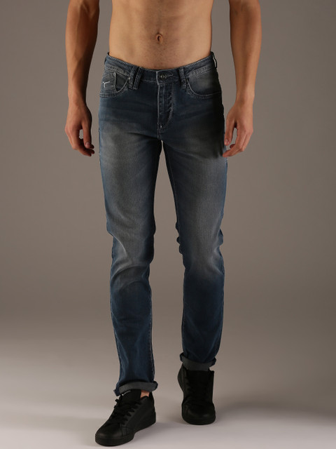 

Flying Machine Men Blue Micheal Slim Fit Mid-Rise Clean Look Stretchable Jeans