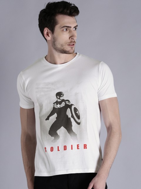 

Kook N Keech Marvel Men White Printed Round Neck T-shirt