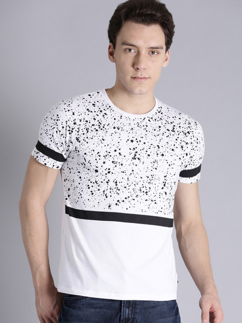 

Kook N Keech Men White & Black Printed Round Neck T-shirt