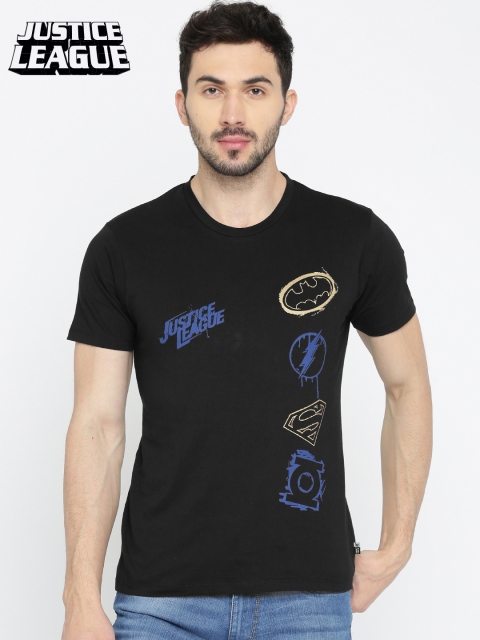 

Justice League Men Black Printed Round Neck T-shirt