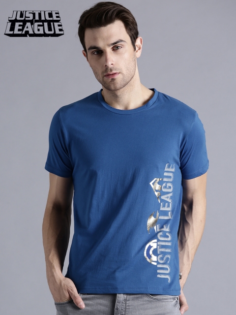 

Justice League Men Blue Printed Detail Round Neck T-shirt