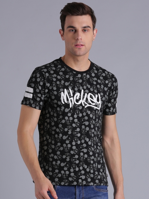 

Kook N Keech Disney Men Black & Grey Printed Round Neck T-shirt