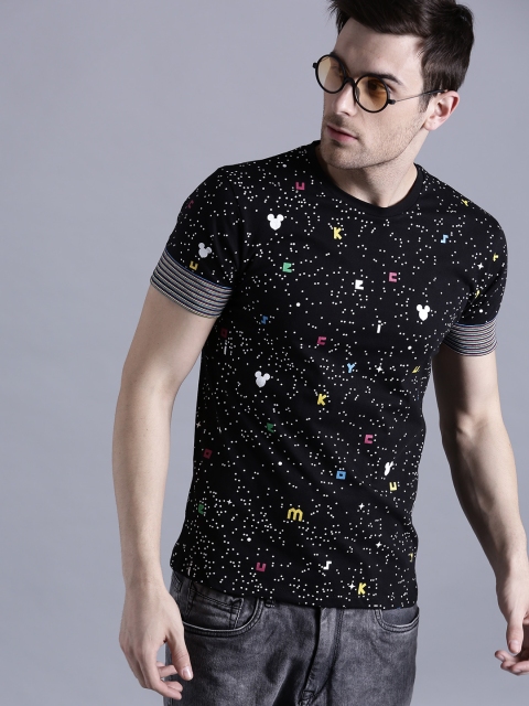 

Kook N Keech Disney Men Black Printed Round Neck T-shirt