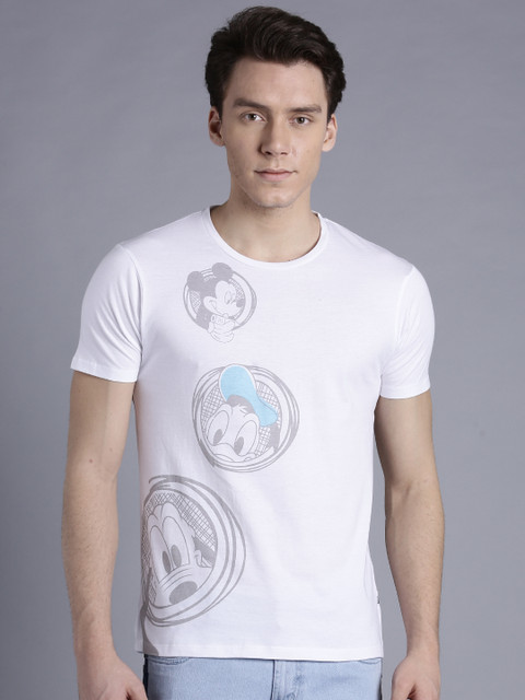 

Kook N Keech Disney Men White Printed Round Neck T-shirt