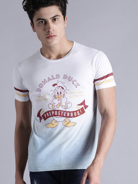

Kook N Keech Disney Men White Printed Round Neck T-shirt